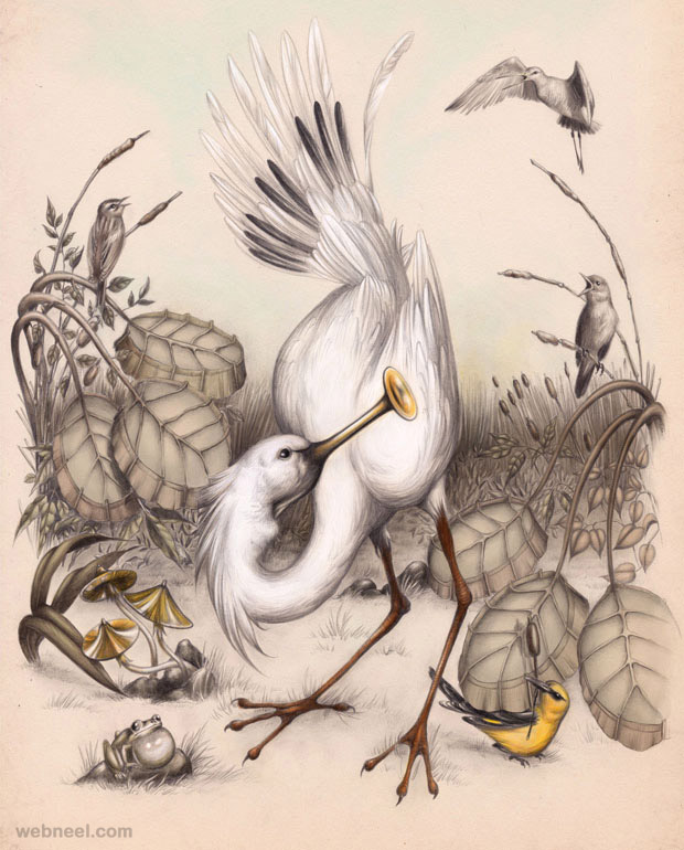 620x770 Beautiful Bird Drawing And Art Work Incredible Snaps - Beautiful Drawing Art