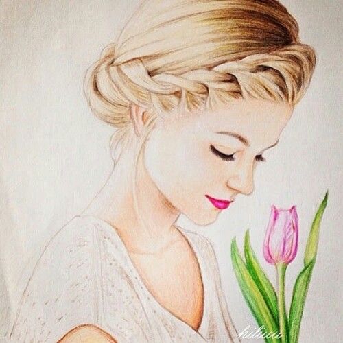 500x500 Drawing Of A Girl Amazing, Art, Beautiful, Draw, Drawing, Girl - Beautiful Drawing Art