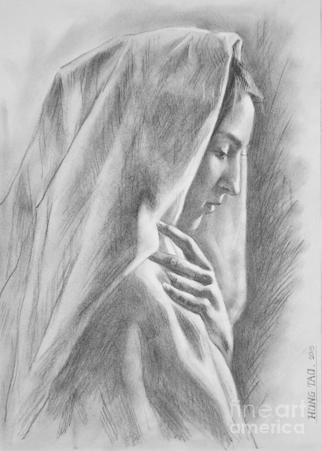 642x900 Original Charcoal Drawing Art Portrait Of Beautiful Girl On Paper - Beautiful Drawing Art