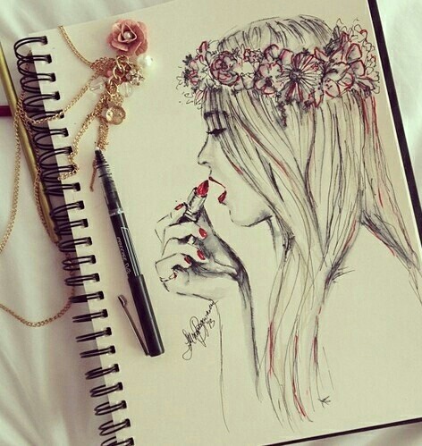 472x499 Beautiful, Drawings, Jewels, Lips, Paint - Beautiful Drawings