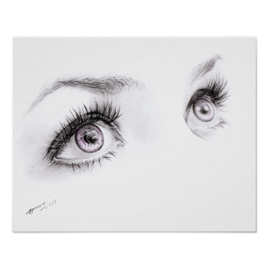 540x540 Beautiful Eyes Drawing Minimalist Art Poster Print - Beautiful Eyes Drawing