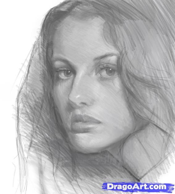 567x628 How To Draw A Beautiful Woman, Step - Beautiful Girl Drawing