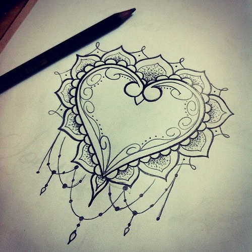500x500 Image About Beautiful In Drawings - Beautiful Heart Drawings