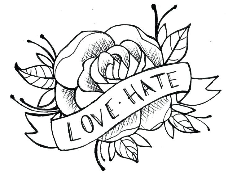 736x570 Simple Rose Drawing Easy Drawing Rose Beautiful Heart And Rose - Beautiful Heart Drawings