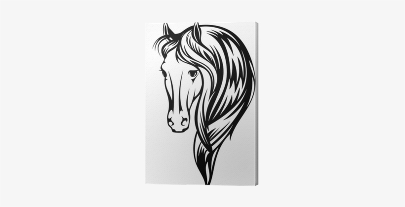 820x419 Beautiful Horse Vector Illustration Canvas Print - Beautiful Horse Drawing