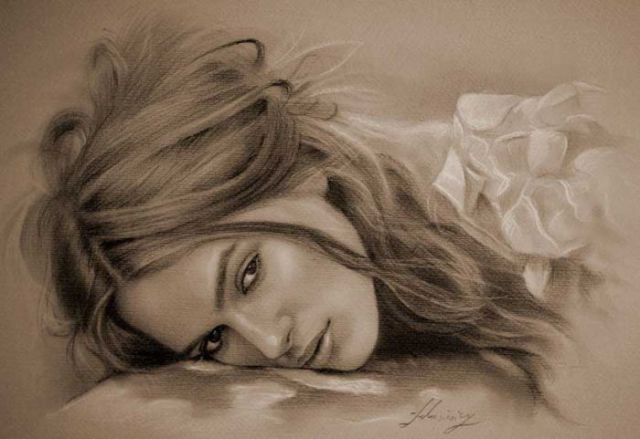640x439 Beautiful Lady Pencil Drawing - Beautiful Lady Drawing