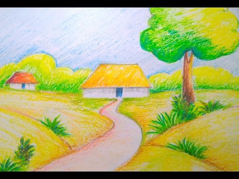 480x360 Beautiful Scenery Drawing Easy Tutorial For Kids Art - Beautiful Landscape Drawing
