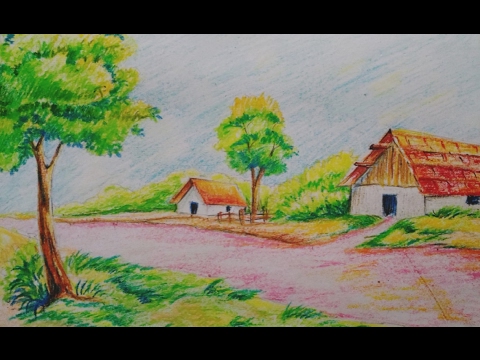 480x360 How To Draw A Beautiful Landscape For Kidseasy Drawing Tutorial - Beautiful Landscape Drawing