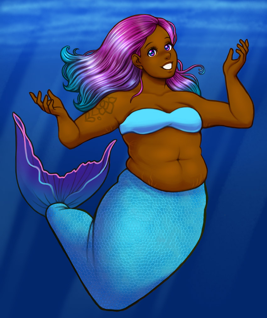 850x1012 How To Draw Paint A Beautiful Mermaid In Adobe Photoshop - Beautiful Mermaid Drawings