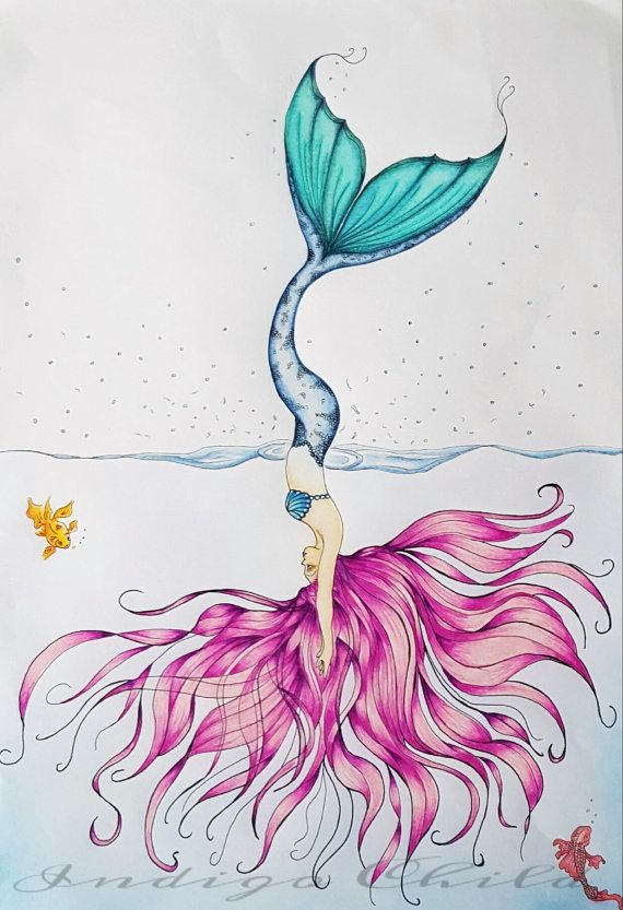 570x833 Beautiful Mermaid Drawing Art In Drawings Mermaid - Beautiful Mermaid Drawings