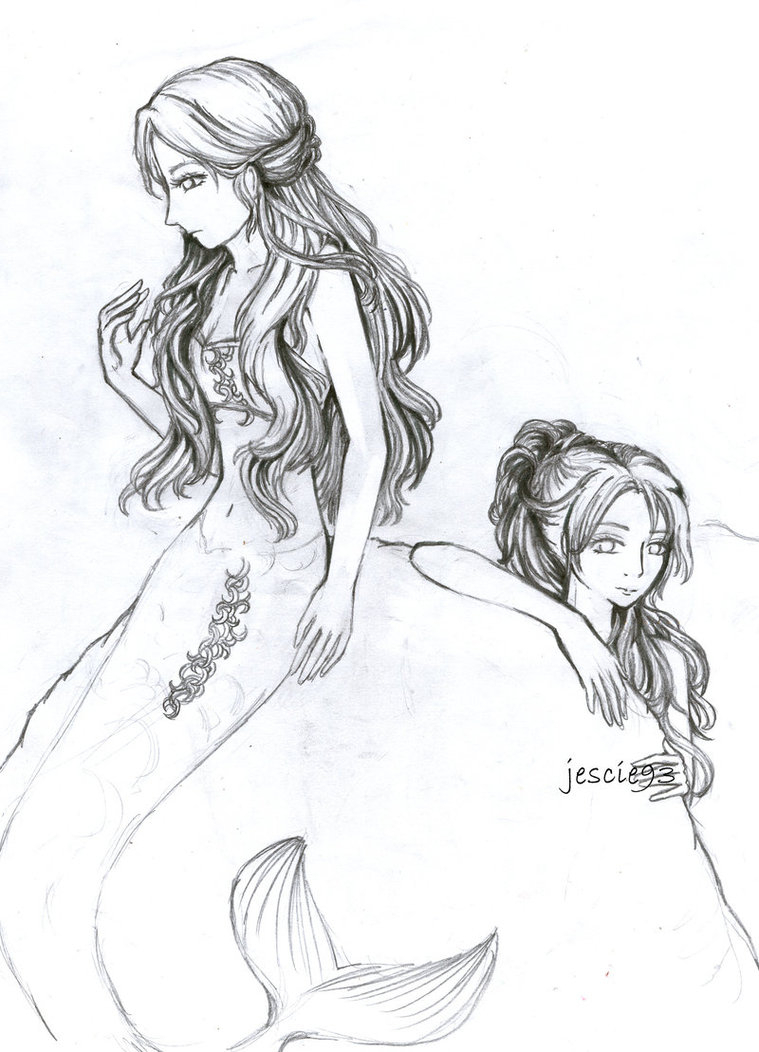 759x1052 beautiful mermaid drawings sketch beautiful - Beautiful Mermaid Drawings