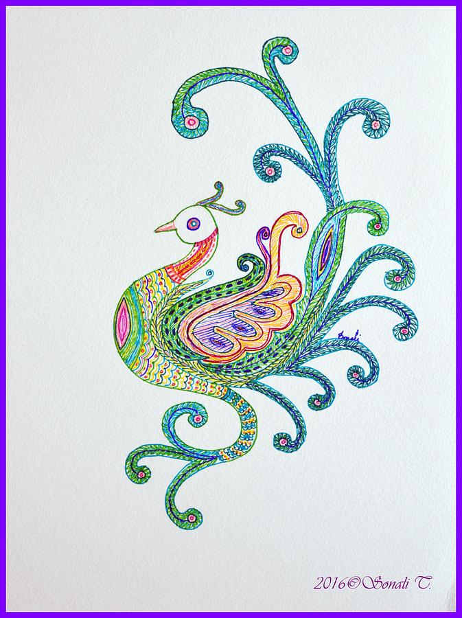 673x900 Beautiful Peacock Drawing - Beautiful Peacock Drawing