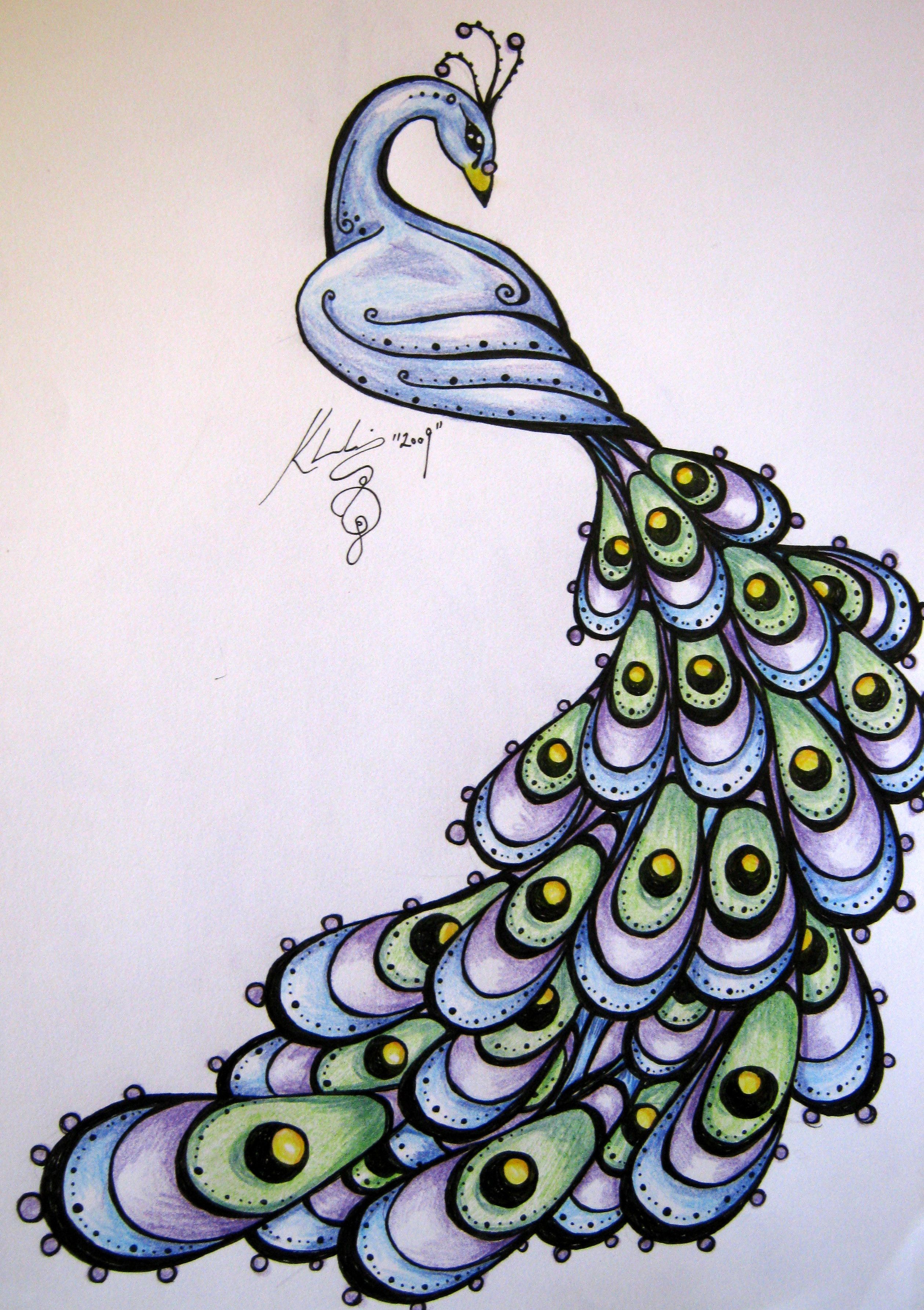 2519x3571 I Think This Would Be So Great As A Tattoo - Beautiful Peacock Drawing