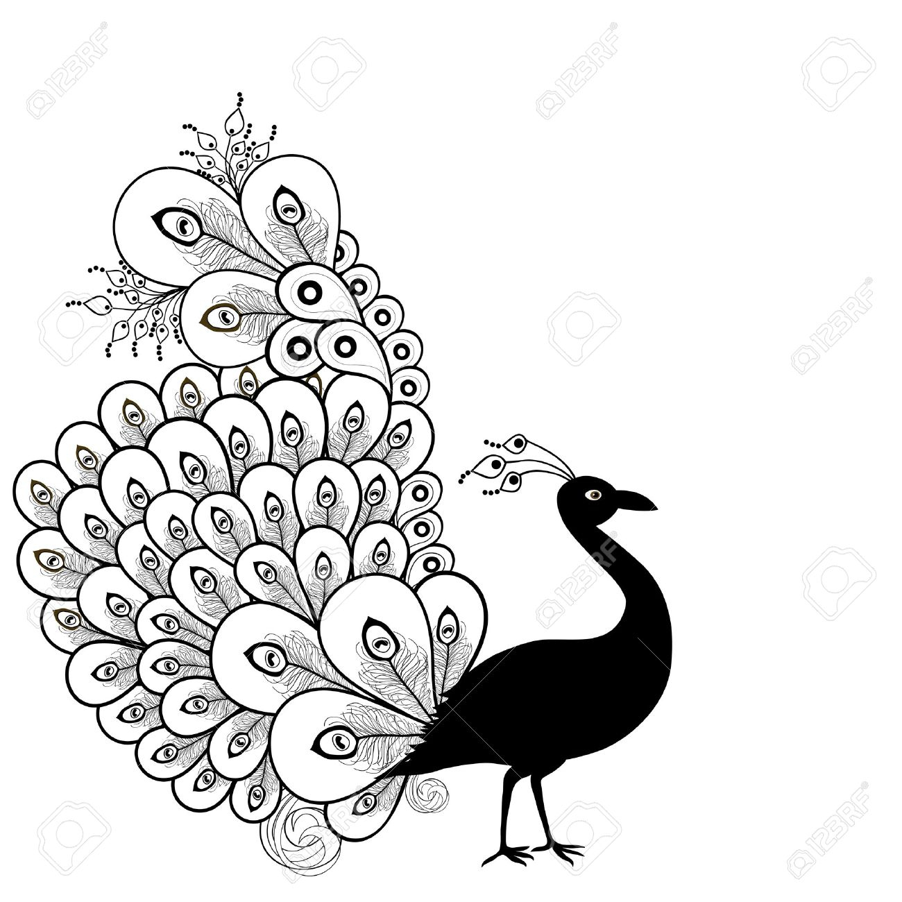 1300x1300 Beautiful Abstract Peacock Drawing Gallery - Beautiful Peacock Drawing