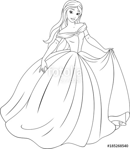 435x500 Coloring The Beautiful Princess Stock Image And Royalty Free - Beautiful Princess Drawing