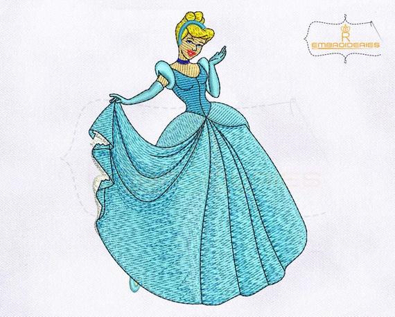 570x457 Beautiful Princess Cinderella Machine Embroidery Design Etsy - Beautiful Princess Drawing