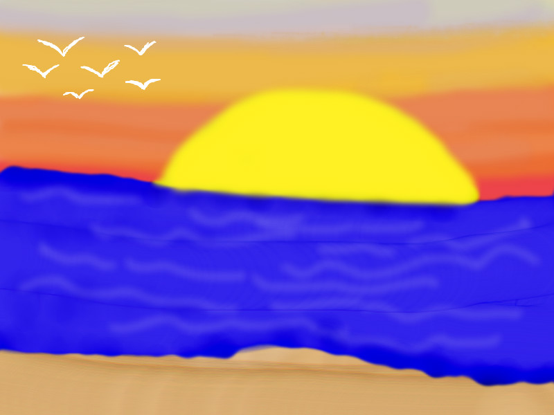 800x600 Beautiful Sunset A Landscape Speedpaint Drawing - Beautiful Sunset Drawing