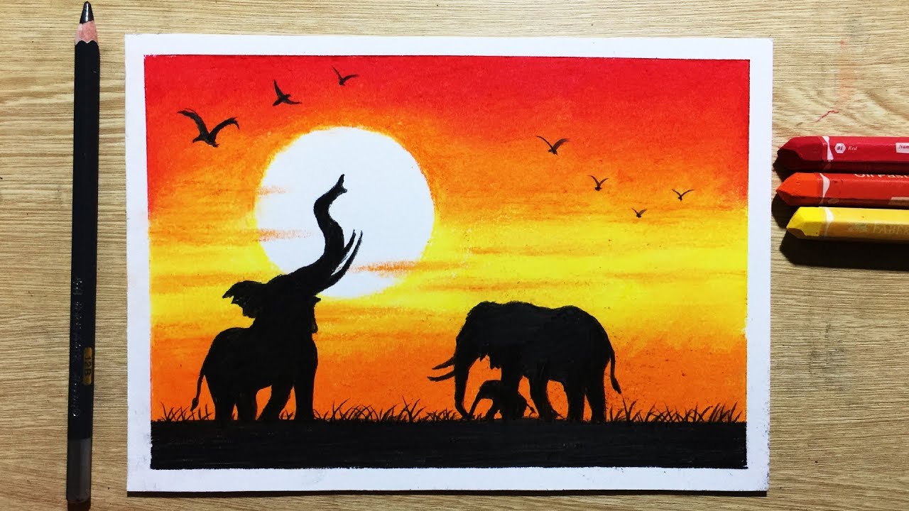 Beautiful Sunset Drawing at PaintingValley.com | Explore ...