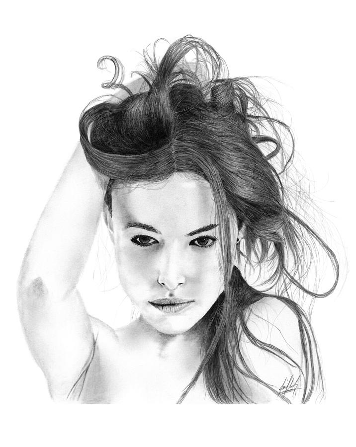 716x900 Beautiful Woman With Flowing Hair Drawing Drawing - Beautiful Woman Drawing