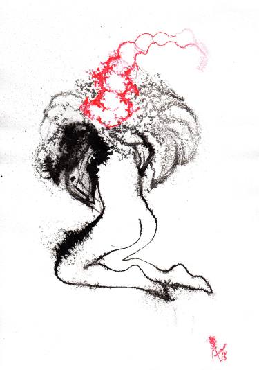 375x534 Beautiful Mix Of Flower And Woman Drawing - Beautiful Woman Drawing
