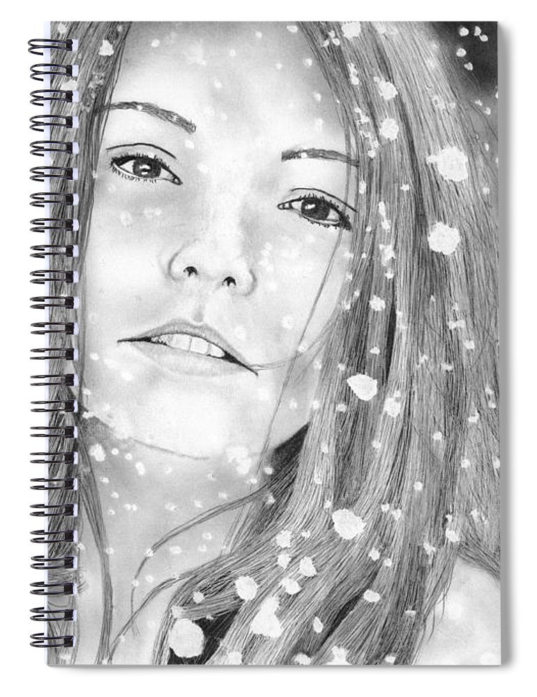 770x1000 beautiful woman in snowstorm drawing spiral notebook for sale - Beautiful Woman Drawing