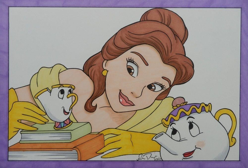 1000x679 Beauty And The Beast Drawing Belle Disney Princess Fanart Art Mrs - Beauty And The Beast Drawing