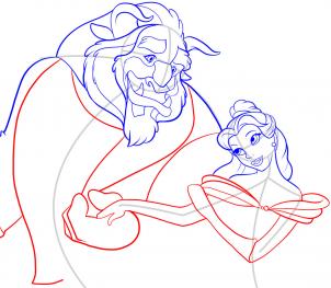 302x263 How To Draw How To Draw Beauty And The Beast - Beauty And The Beast Drawing