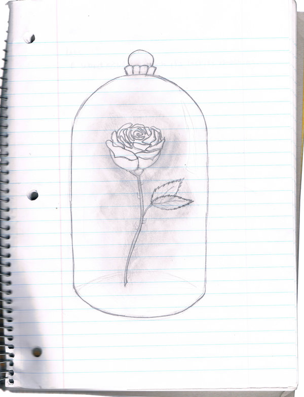 600x782 How To Draw A Rose - Beauty And The Beast Rose Drawing