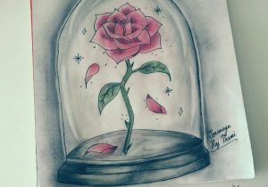 300x210 beauty and the beast pencil rose sketch beauty and the beast rose - Beauty And The Beast Rose Drawing