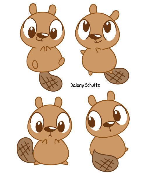 500x600 cute beaver - Beaver Cartoon Drawing