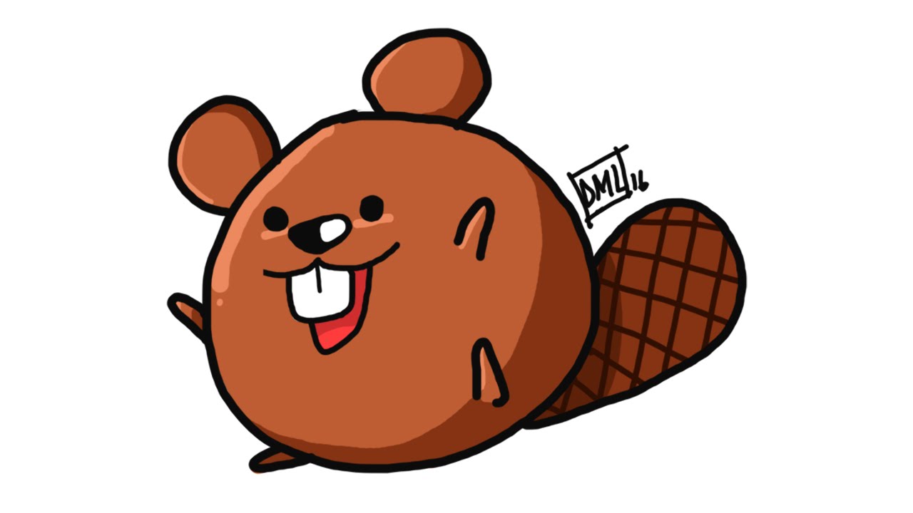 1280x720 draw - Beaver Cartoon Drawing