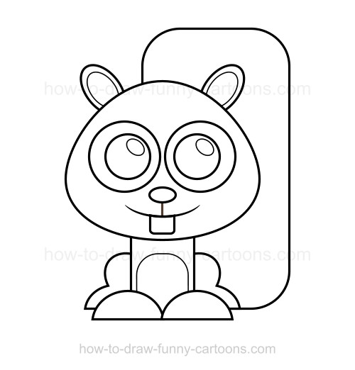 500x522 how to draw a beaver - Beaver Cartoon Drawing