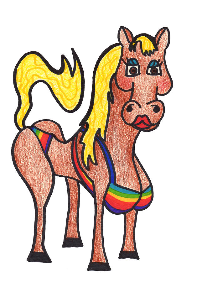 645x900 Horse Rainbow Drawing - Beaver Drawing
