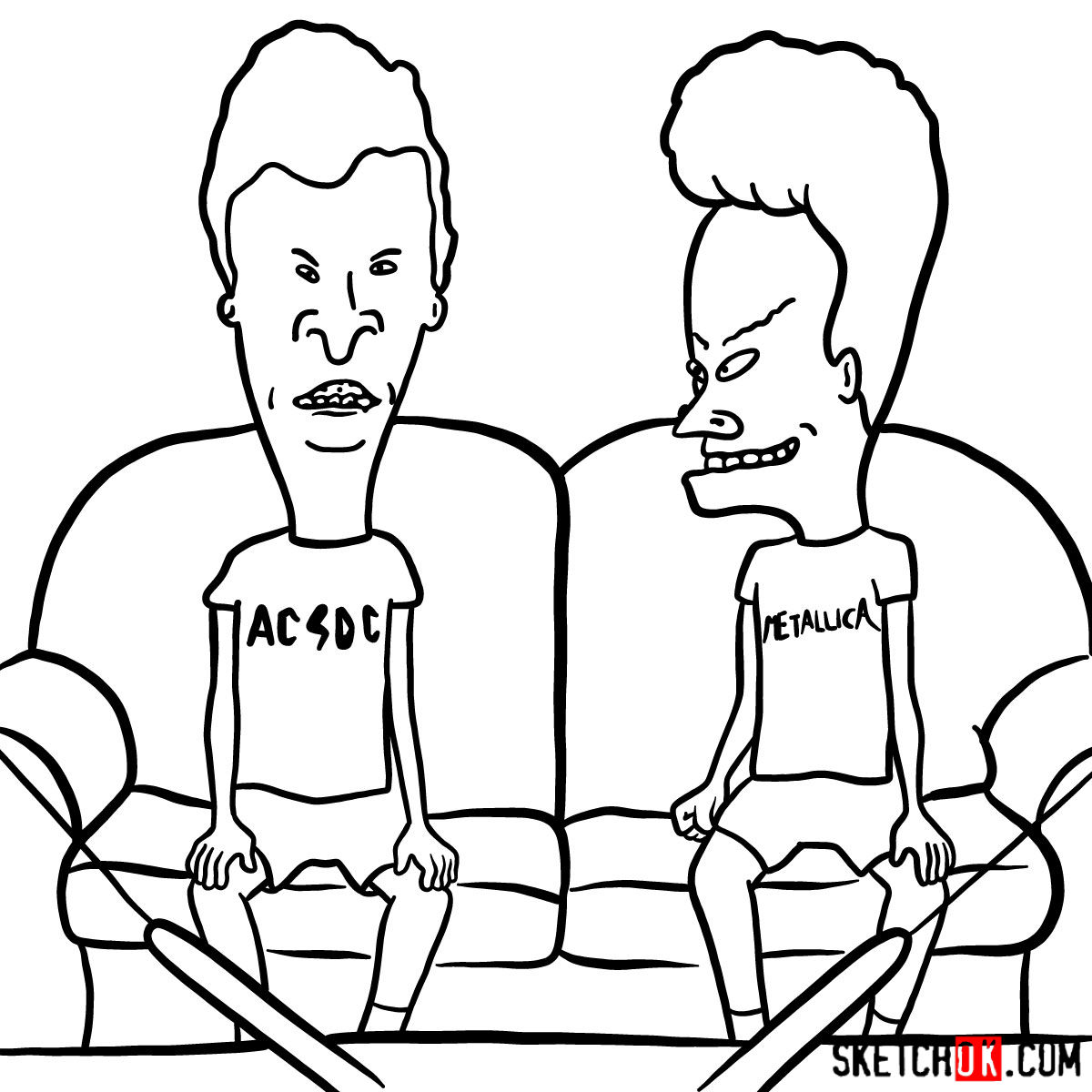 1200x1200 how to draw beavis and butt head on a sofa - Beavis And Butthead Drawing