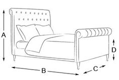 236x160 bronte deep buttoned bed drawing perspective in bed - Bed Drawing