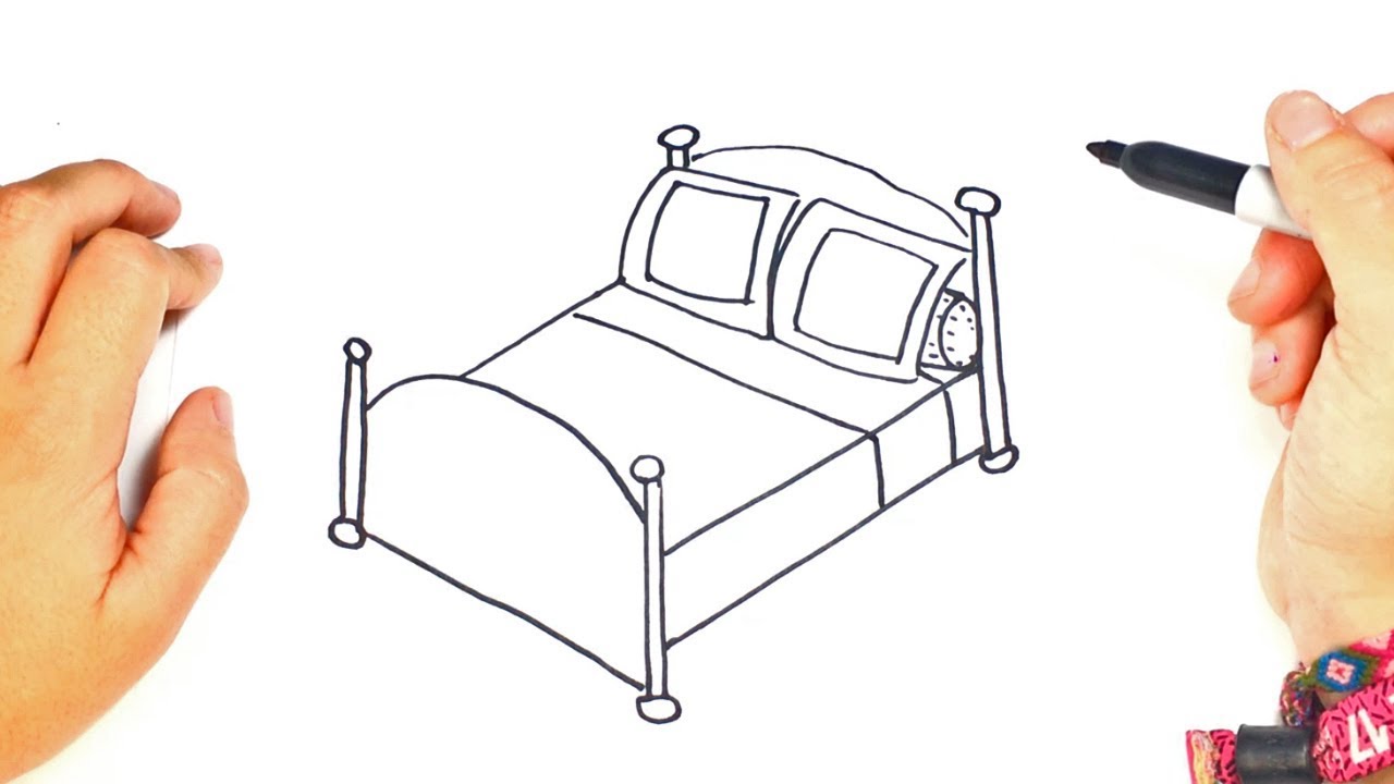 1280x720 How To Draw A Bed Step - Bed Drawing