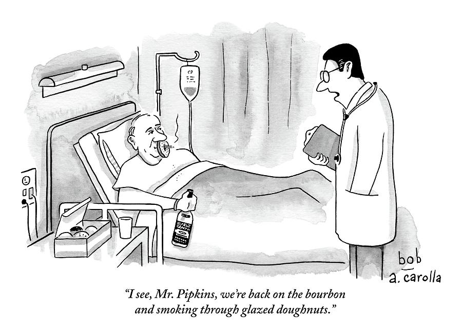 900x656 a doctor speaks to a patient in a hospital bed drawing - Bed Drawing