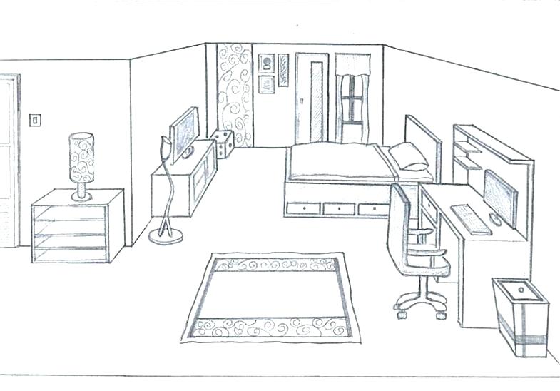 785x548 bedroom drawing black and white floor plans bedroom drawing ideas - Bedroom Drawings