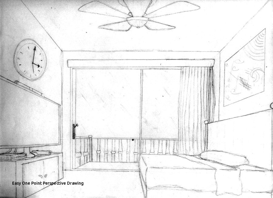 900x654 easy one point perspective drawing perspective bedroom drawing - Bedroom Perspective Drawing