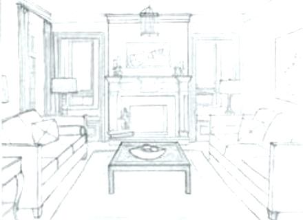 440x320 one point perspective living room bedroom perspective two point - Bedroom Perspective Drawing