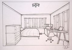 236x165 Com Art Favourites - Bedroom Perspective Drawing