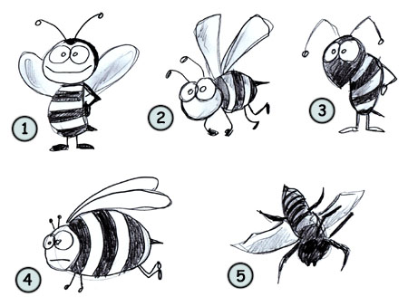 450x338 Drawing A Cartoon Bee - Bee Cartoon Drawing