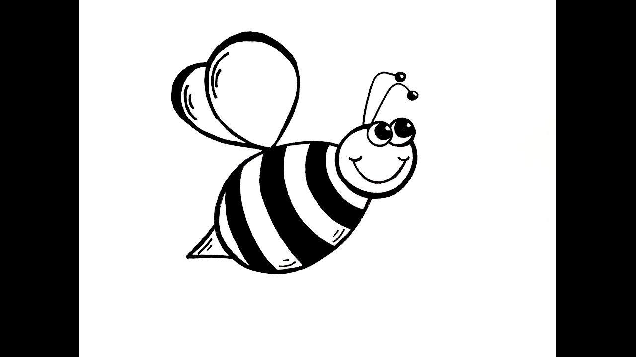 1280x720 Drawing Lesson How To Draw A Bumble Bee - Bee Drawing