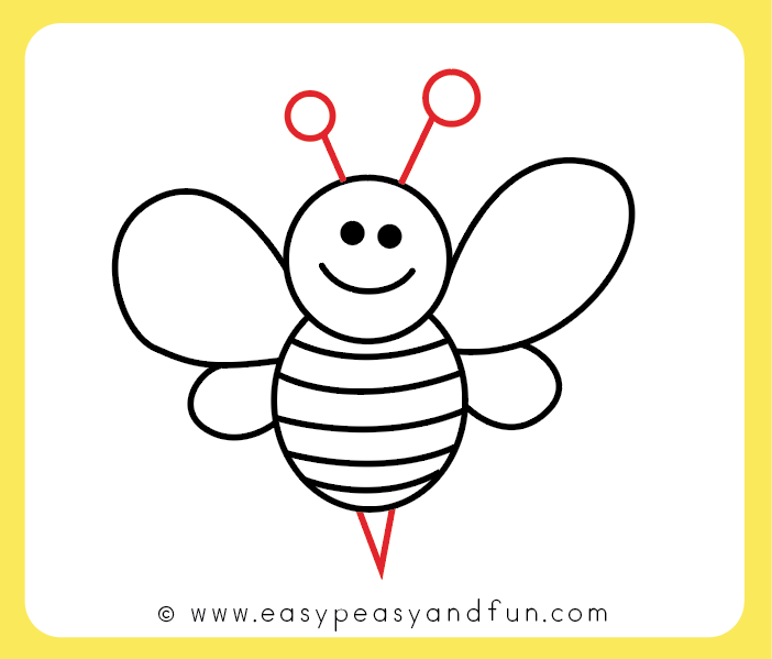 702x599 How To Draw A Bee - Bee Drawing