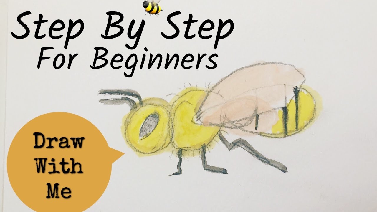 1280x720 How To Draw A Bee, Drawing Tutorial For Beginners, Step - Bee Drawing Easy