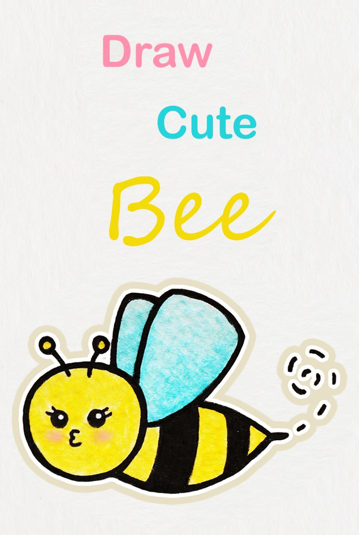 720x1073 Learn How To Draw So Cute Bee, Easy Step - Bee Drawing Easy