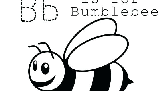 570x320 Coloring Pages Drawing - Bee Simple Drawing