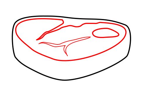 500x318 drawing a cartoon steak - Beef Drawing
