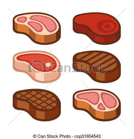 450x470 beef meat steak icons set vector illustration - Beef Drawing