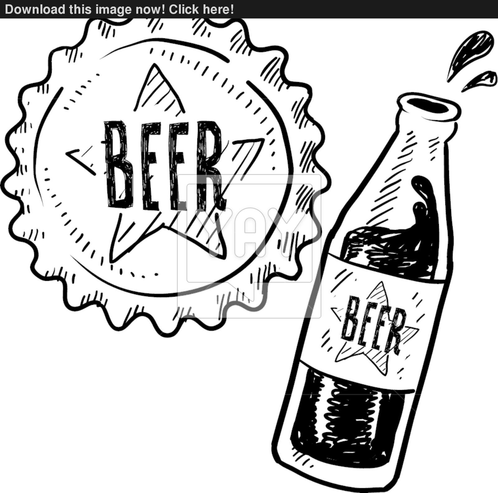 1600x1584 drawing vector beer bottle for free download - Beer Bottle Drawing